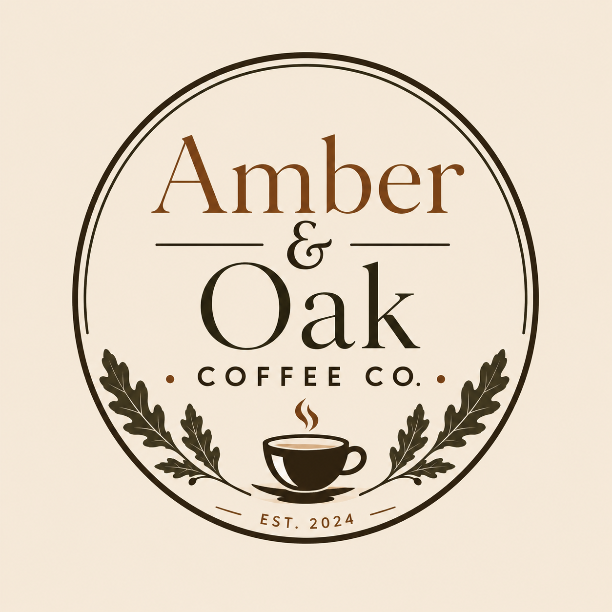 Amber & Oak Coffee Co. logo